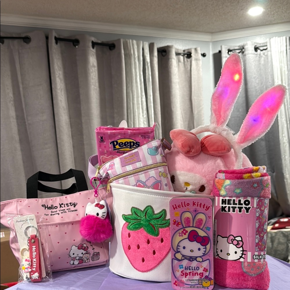 Hello Kitty Pink Gift Set/ No Easter basket or Candies but everything else yes.